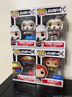 All four boxed Funko Pop figures stacked
