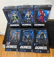Front view of all six sealed G.I. Joe Classified Series figures