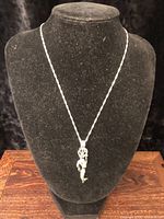 Full view of the necklace on display bust