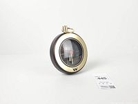 Front angled view showing entire clock and size card