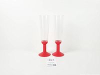 Full view of both Bodum Oktett champagne flutes