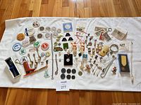 overview of entire mixed lot spread on cloth