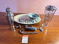 All seven items arranged on tabletop for overview