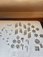 Full lot overview showing all mirrored ornaments laid out