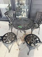 Full view of table with four chairs