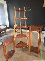 all three wooden accent pieces together