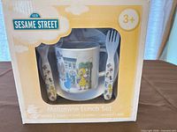 Boxed Sesame Street melamine lunch set front view