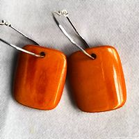 front view of both earrings showing color and shape