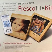 box front showing Decorative Fresco Tile Kit branding and sample tile image