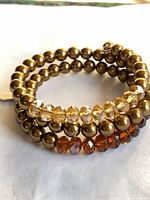 Bracelet coiled showing bead arrangement and colors
