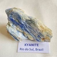 Front view showing blue kyanite blades and matrix