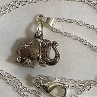 Elephant pendant and section of 925 chain