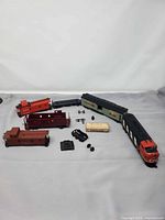 All rolling stock and spare parts laid out