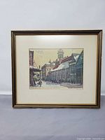 Front view of framed print showing mat and image