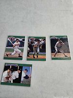 Fronts of 4-card 1992 Score The Franchise insert set