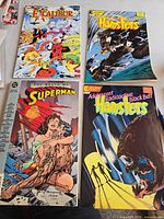 Front covers of all four comic books