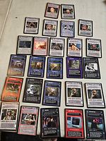 Twenty-five Star Wars CCG rare cards arranged in rows