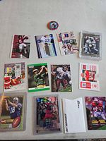 Group image showing all cards and poker chip laid out