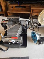 Polaroid 101 camera, twin-lens camera, flash unit visible
