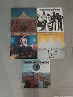 All five Earth, Wind & Fire albums laid out