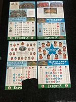 Six-panel image showing top and bottom halves of the four folded poster pages