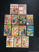 All 13 items laid out showing front covers