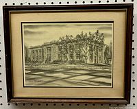 Full view of framed print showing artwork, mat and wood frame