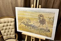 Front view of large Bateman print on easel showing full image and margins