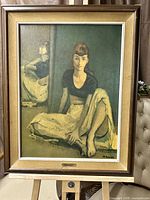 Framed Turner print on easel, full view