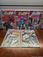 Group shot of five bagged G.I. Joe comics
