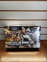 Front of sealed Bandai HG GM Ground Type model kit box