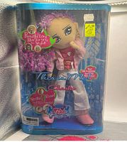 Front view of packaged Charlie doll