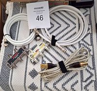 Lot showing two coaxial cables, two splitters, one USB cable