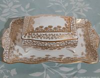 Tray and lidded trinket box showing overall design