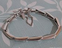 Full view of bracelet showing chevron links and overall design