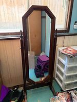 Front view of floor standing cheval mirror