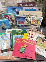 Group of children’s books front view