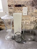 Group shot showing all four vases together
