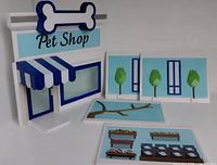Pet shop facade and three wall panels
