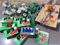 Overview of both light strings and all bulb boxes and packs