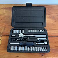 Entire socket set in molded case showing all 48 pieces