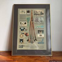 Full view of framed A Gallery of Golf print