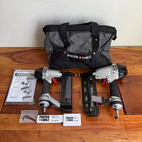 Full kit with both nailers, bag, nails, manuals, hex key