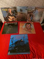 Five Mel Tillis record albums laid out to show front covers