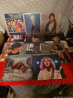 Group shot of all ten record albums showing front cover art