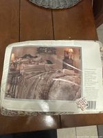 Packaged queen floral sheet set front view showing product photo and sealed wrap