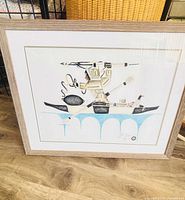 Full view of framed Inuit kayak paddler print