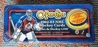 Top view of sealed O-Pee-Chee 2002-03 NHL Hockey Cards tin