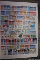 Front view of first stock sheet showing densely arranged Europa commemorative stamps