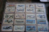 Fronts of 20 aircraft cards in binder sheet